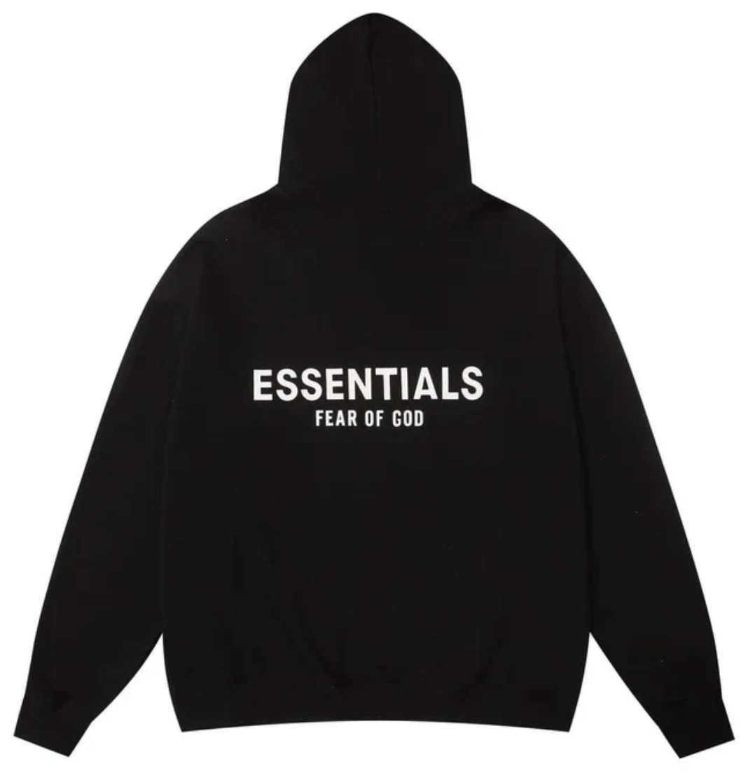 Essentials Hoodie - BLACK/White