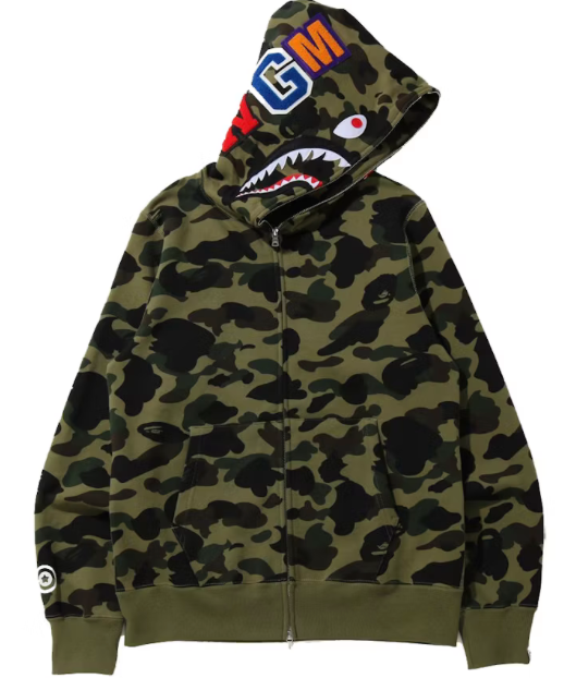 BAPE Camo Shark Full Zip Hoodie (FW21) Green
