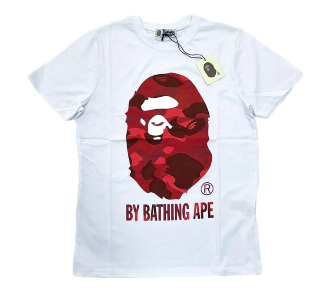 BAPE White & Red by Bathing Ape Tshirt